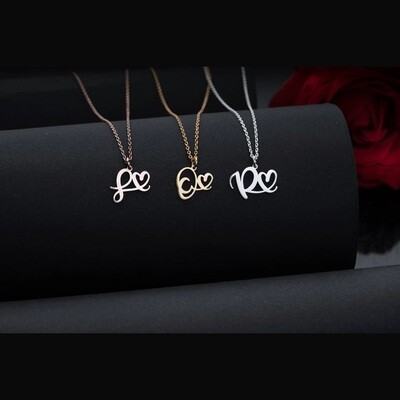 Collana con nome Argento 925 con lettera cuore donna gioielli