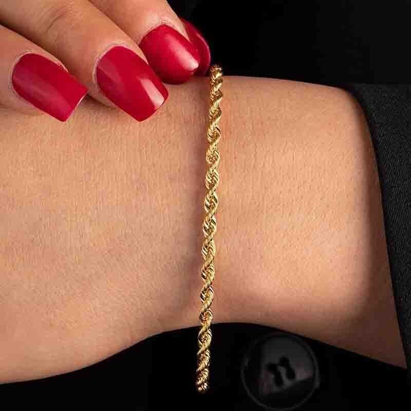 Bracciale maglia fune corda Oro 18kt. gioielli donna uomo