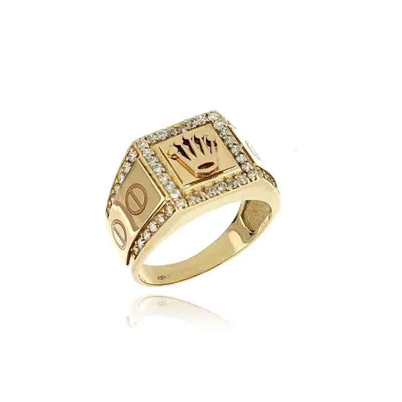 Anello Uomo con stemma rolex Oro 9Kt.