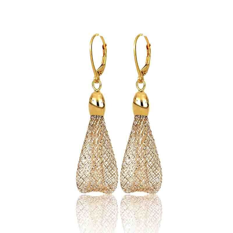Orecchini Donna Bicolore Intrecciati Elasticizzati bicolore Oro 9kt.