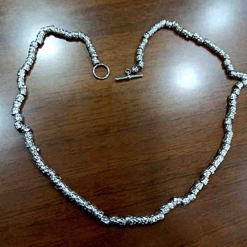 Collana Argento 925 stile Dodo pepite granelli  uomo donna