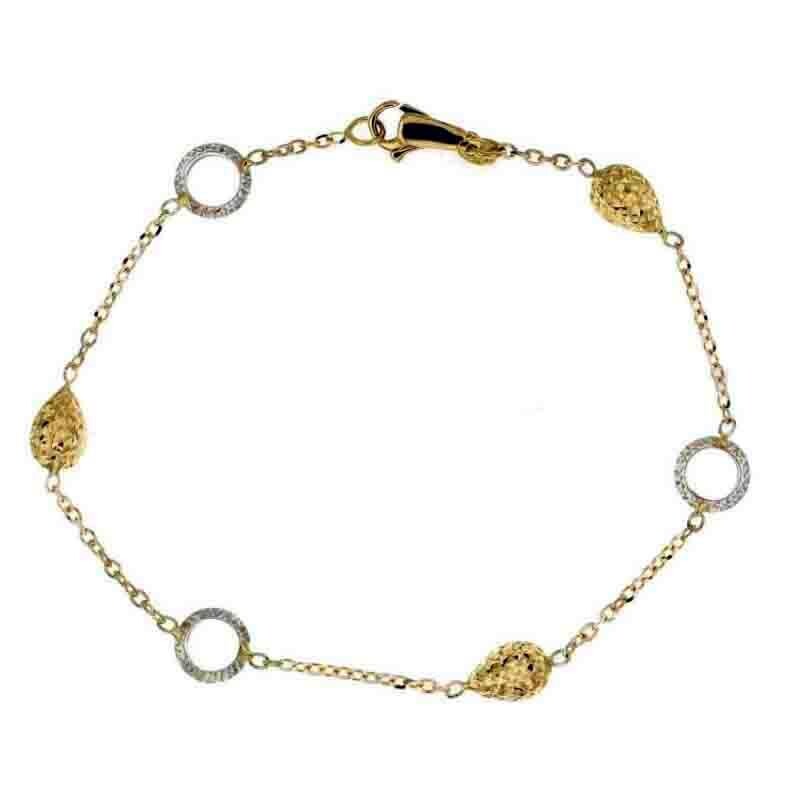 Bracciale Oro 18kt con soggetti martellatio gioielli donna