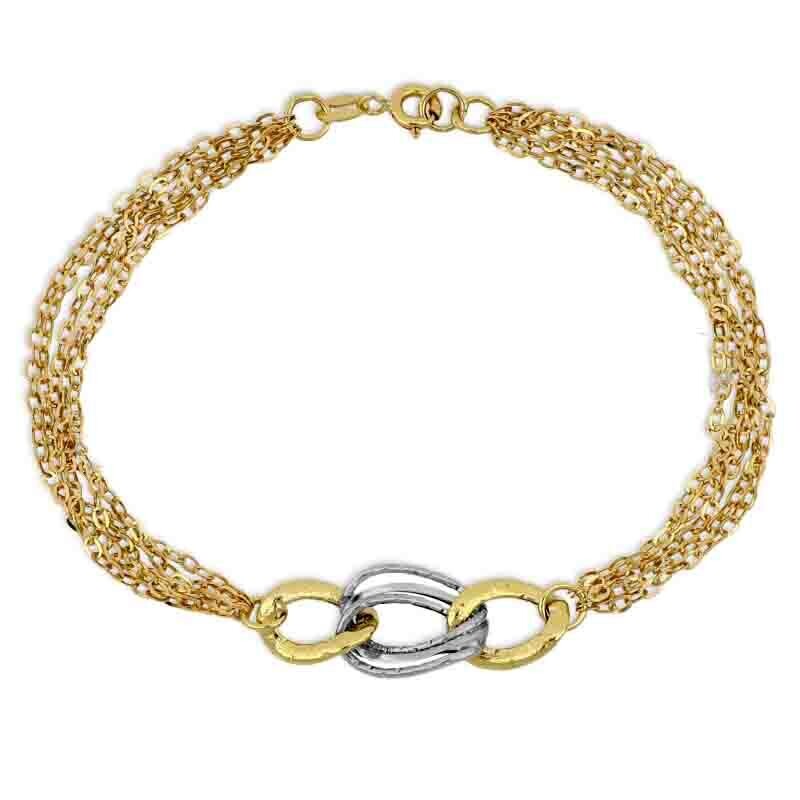 Bracciale Oro 18 kt. a catena vuota gioielli Donna