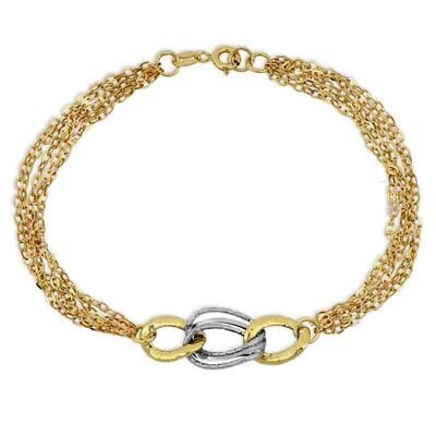 Bracciale Oro 18 kt. a catena vuota gioielli Donna