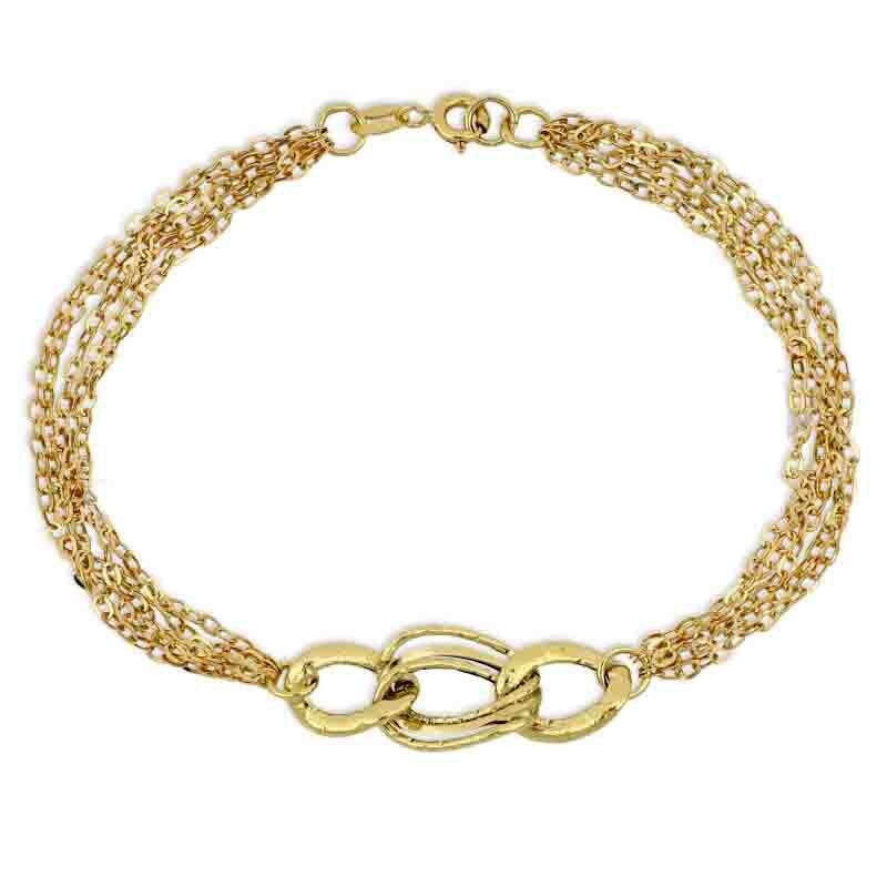 Bracciale Oro 18 kt. a catena vuota gioielli Donna, Colore: Oro Giallo