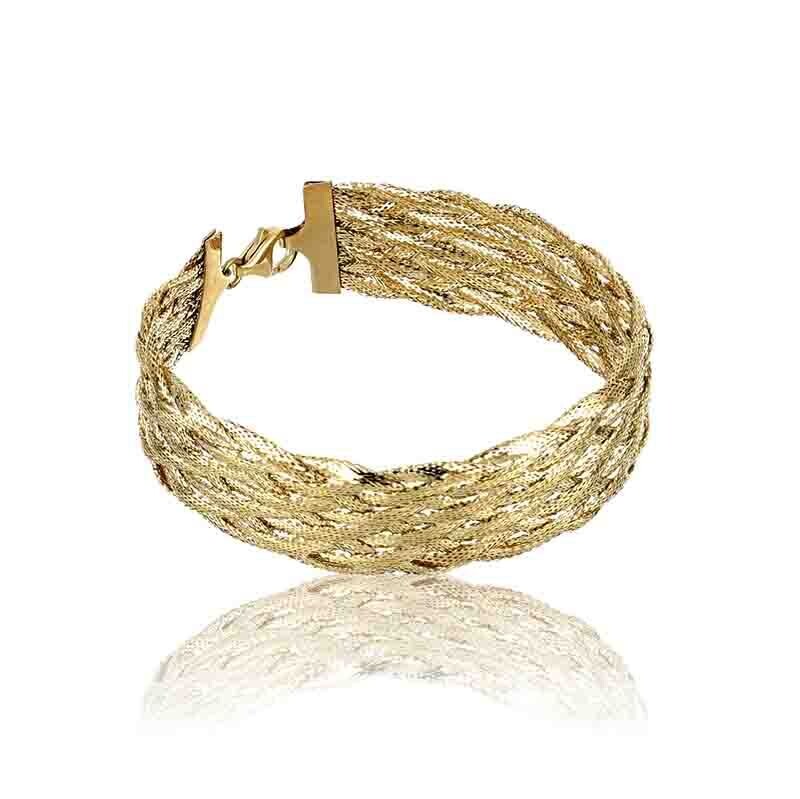 Bracciale Donna Oro 9 kt. Intrecciato Elasticizzato