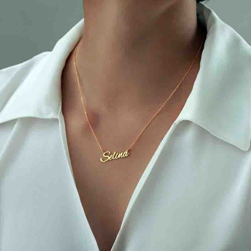 Collana con nome argento sterling 925 Giallo donna ragazza