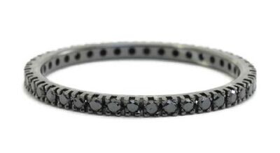 Anello veretta eternity oro 18kt. diamanti Black certificati