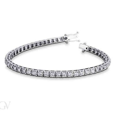 Tennis bracelet Ct. 2.50/2.70 18kt white gold. with certified HPHT diamonds
