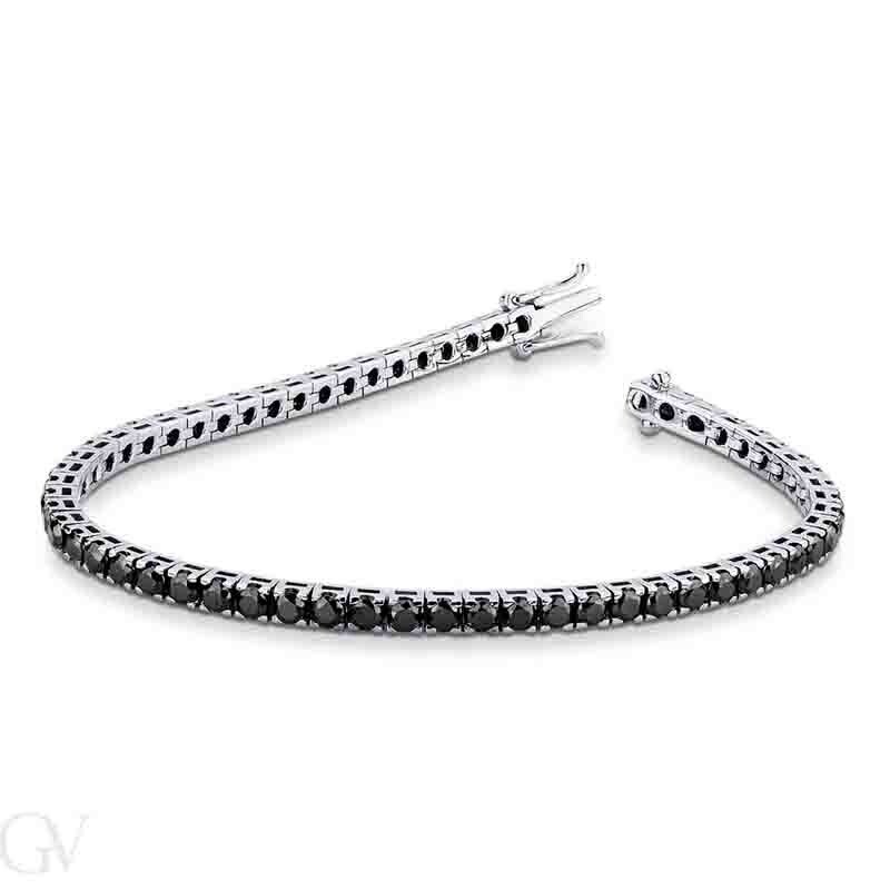 18kt gold tennis bracelet. with Black diamonds gift certificates for men and women