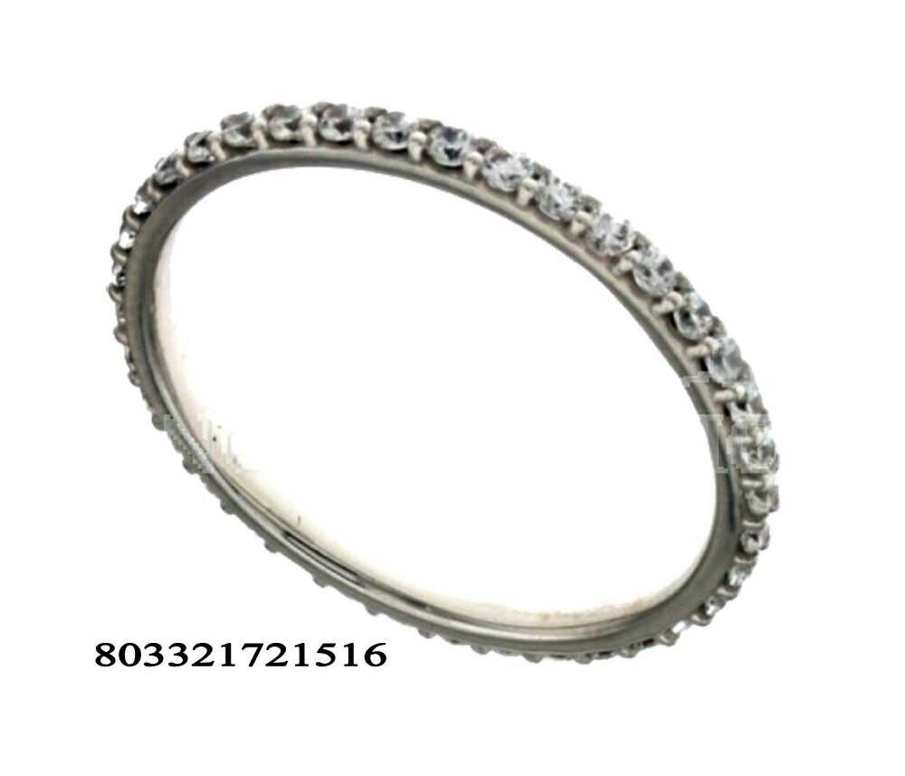 Anello Eternity oro bianco 18kt. tutto giro zirconi taglio brillante fedina