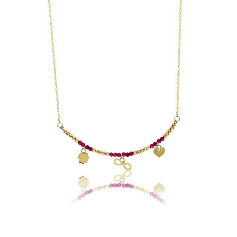 Collana Oro Giallo 9kt. Soggetti Donna Fantasy Color
