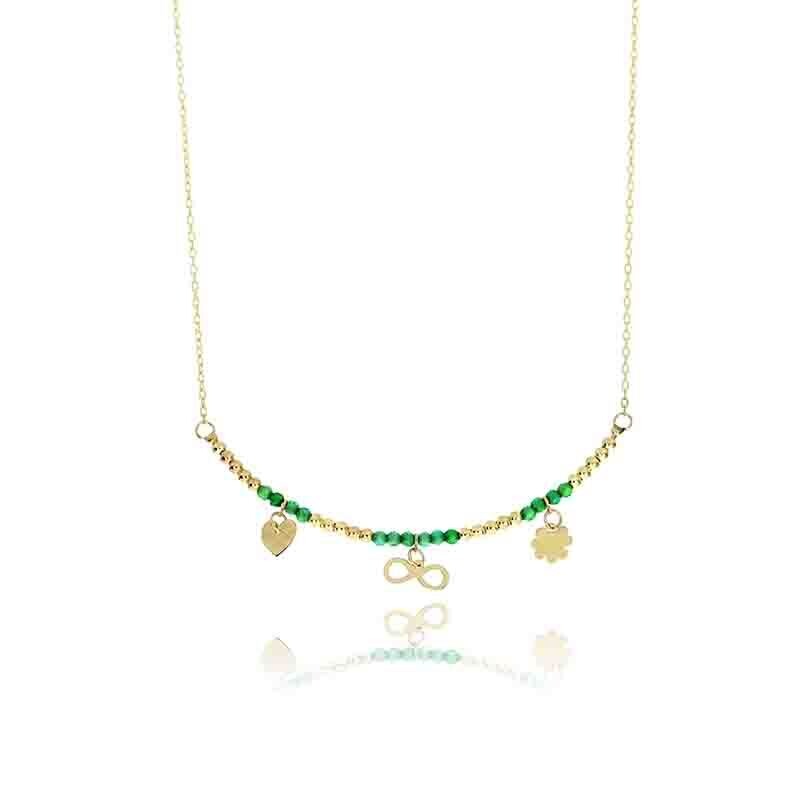 Collana Oro Giallo 9kt. Soggetti Donna Fantasy Color