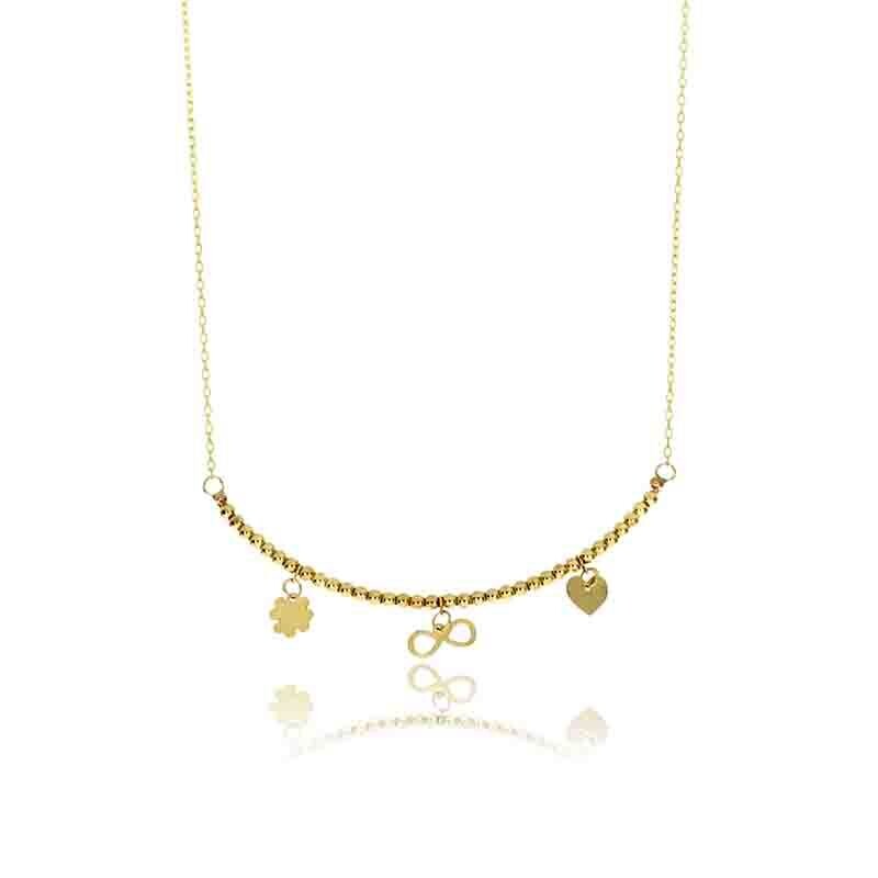 Collana Oro Giallo 9kt. Soggetti Donna Fantasy Color