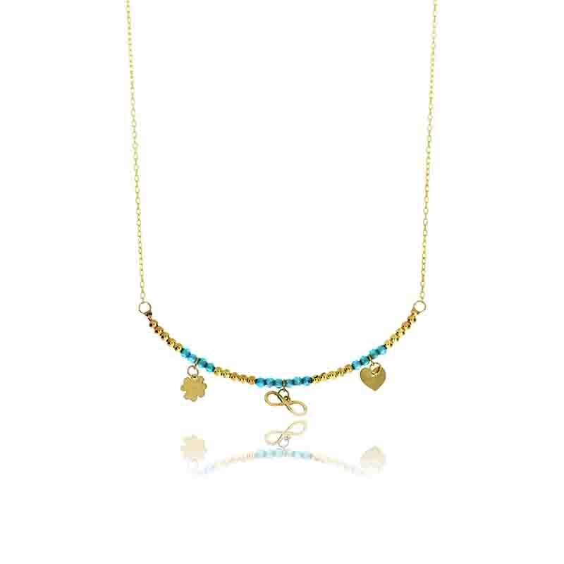 Collana Oro Giallo 9kt. Soggetti Donna Fantasy Color