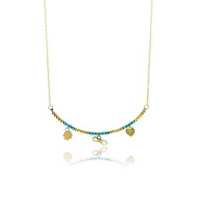 Collana Oro Giallo 9kt. Soggetti Donna Fantasy Color