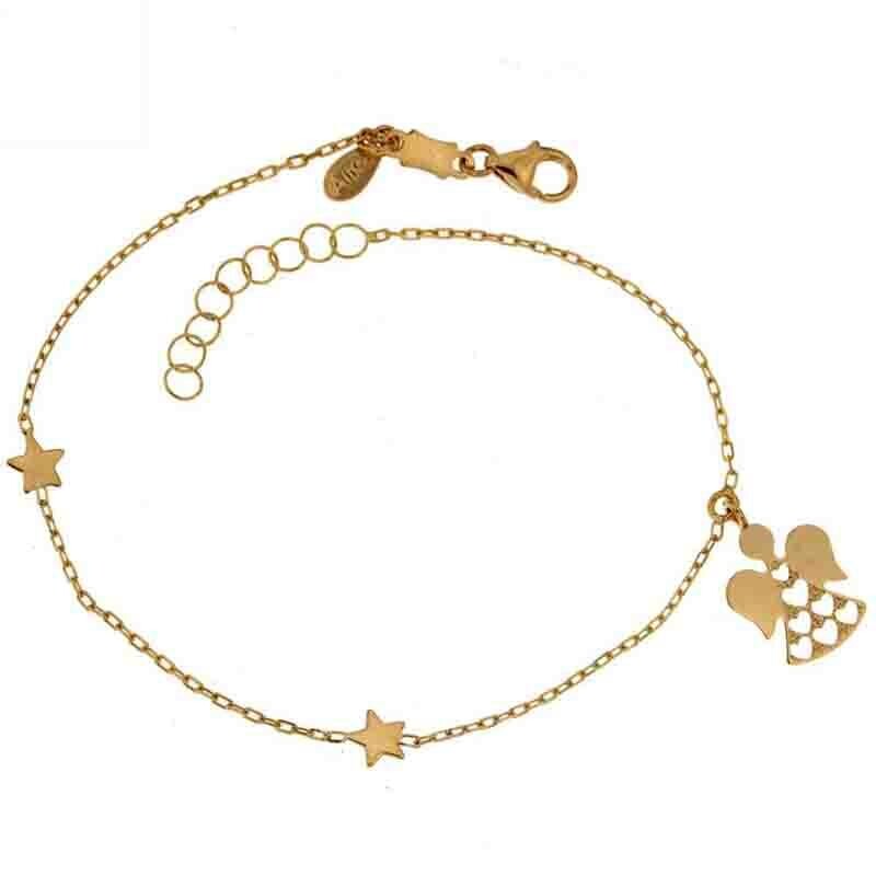 Bracciale oro Giallo 18 kt. con Angelo pendenti gioielli donna