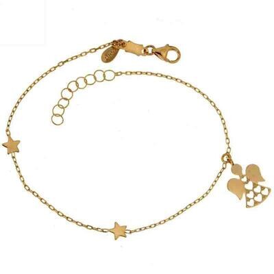 Bracciale oro Giallo 18 kt. con Angelo pendenti gioielli donna