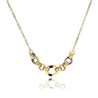 Collana Oro 375 9kt. donna a maglia rollò con catene centrali