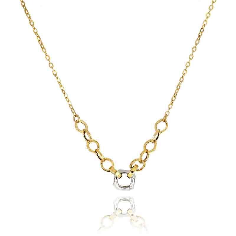 Collana Oro 375 9kt. donna a maglia rollò con catene centrali