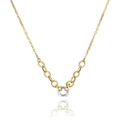 Collana Oro 375 9kt. donna a maglia rollò con catene centrali