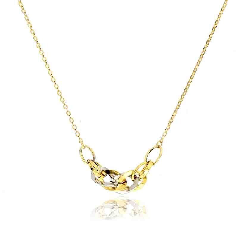 Collana Oro 375 9kt. donna a maglia rollò con catene centrali