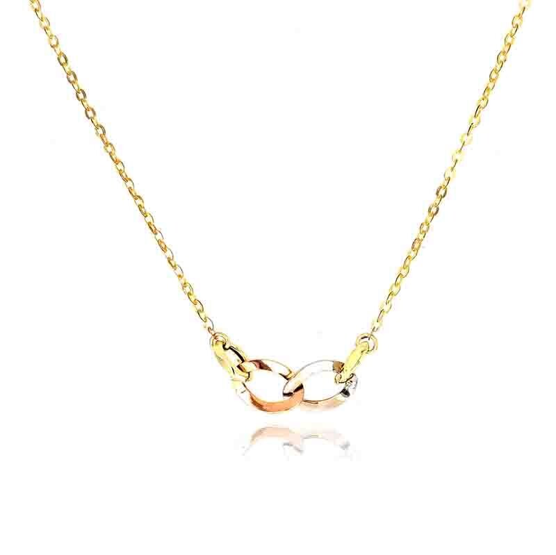 Collana Oro 375 9kt. donna a maglia rollò con catene centrali