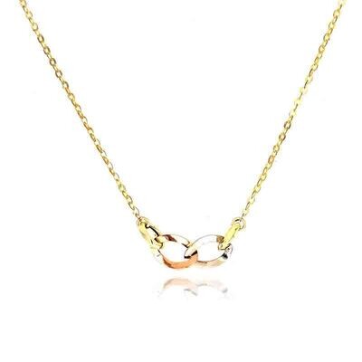 Collana Oro 375 9kt. donna a maglia rollò con catene centrali