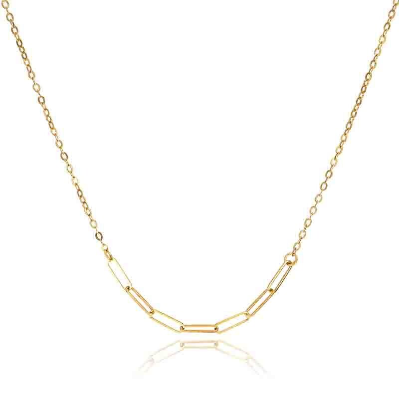 Collana Oro 375 9kt. donna a maglia rollò con catene centrali