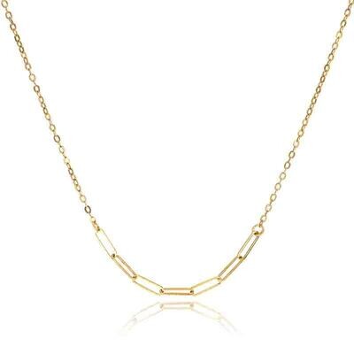 Collana Oro 375 9kt. donna a maglia rollò con catene centrali