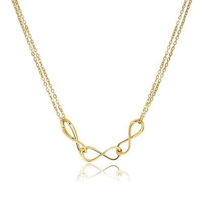 Collana Oro 375 9kt. donna a maglia rollò con catene centrali paper clip