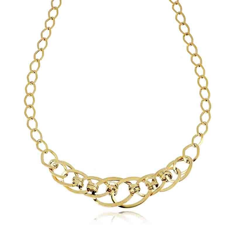 Collana Oro 375 9kt. donna maglia groumetta a scalare