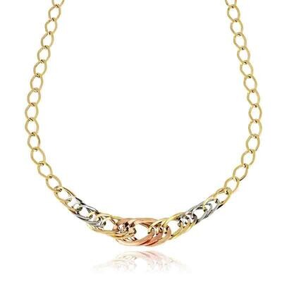 Collana Oro 375 9kt. donna maglia groumetta a scalare
