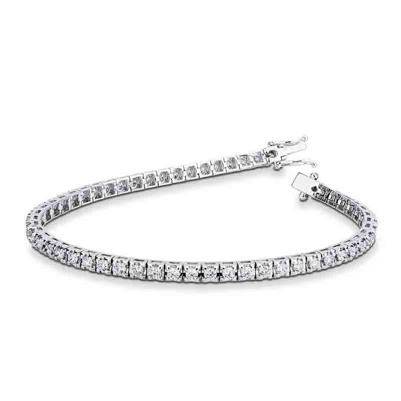 Bracciale Tennis con Diamanti Oro Bianco 18kt. piramide Ct. 2.10
