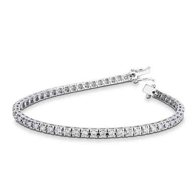 Bracciale Tennis con Diamanti Oro Bianco 18kt. piramide Ct. 2.10