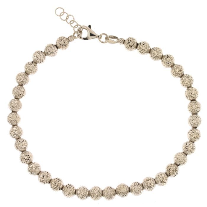 Bracciale oro 18 kt sfere da 5mm gioielli donna uomo regalo matrimonio