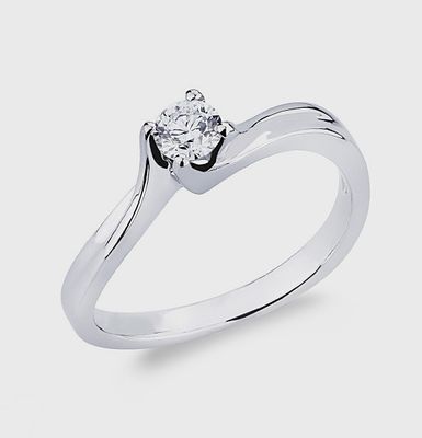 Valentino solitaire ring in 18kt white gold with 0.25ct lab-grown diamond