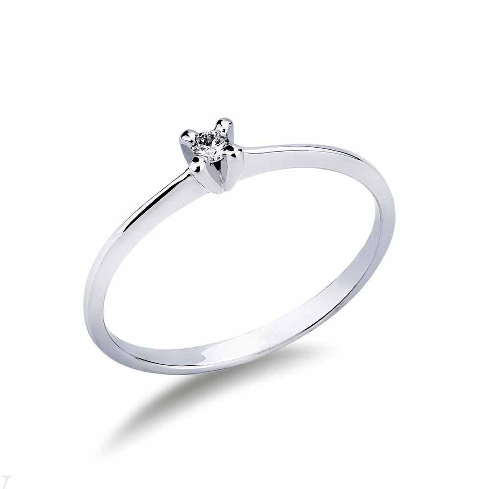Valentino solitaire ring in 18kt white gold with 0.25ct lab-grown diamond