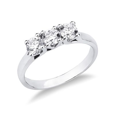 Trilogy Ring 18kt Gold and 0.90 ct Diamonds Highly Discounted | Art MID Gioielli Trilogy Ring 18kt Gold and 0.90 ct Diamonds Highly Discounted | Art MID Gioielli