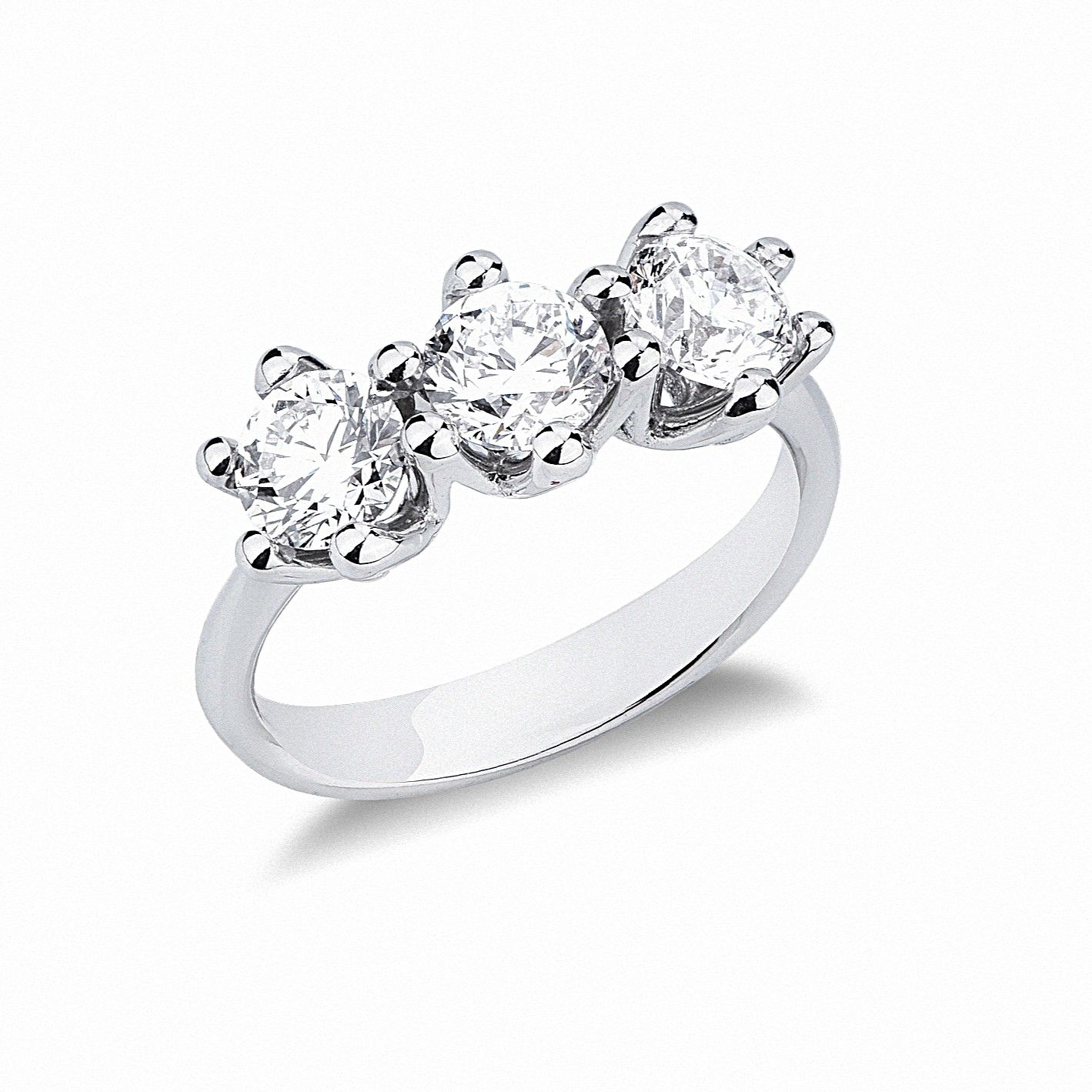 Trilogy Ring 18kt Gold and 3.30 ct Diamonds Absolute Luxury | Art MID Gioielli