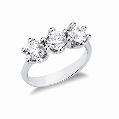 Trilogy Ring 18kt Gold and 3.30 ct Diamonds Absolute Luxury | Art MID Gioielli