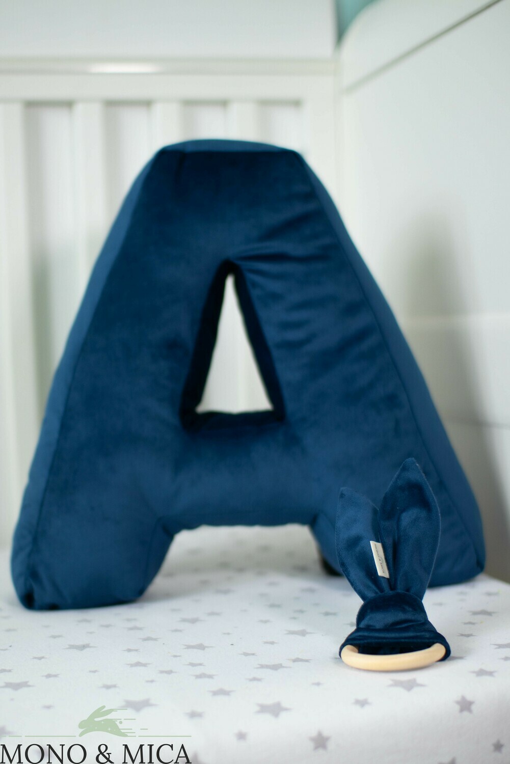 Velvet Letter Cushion (Indigo)