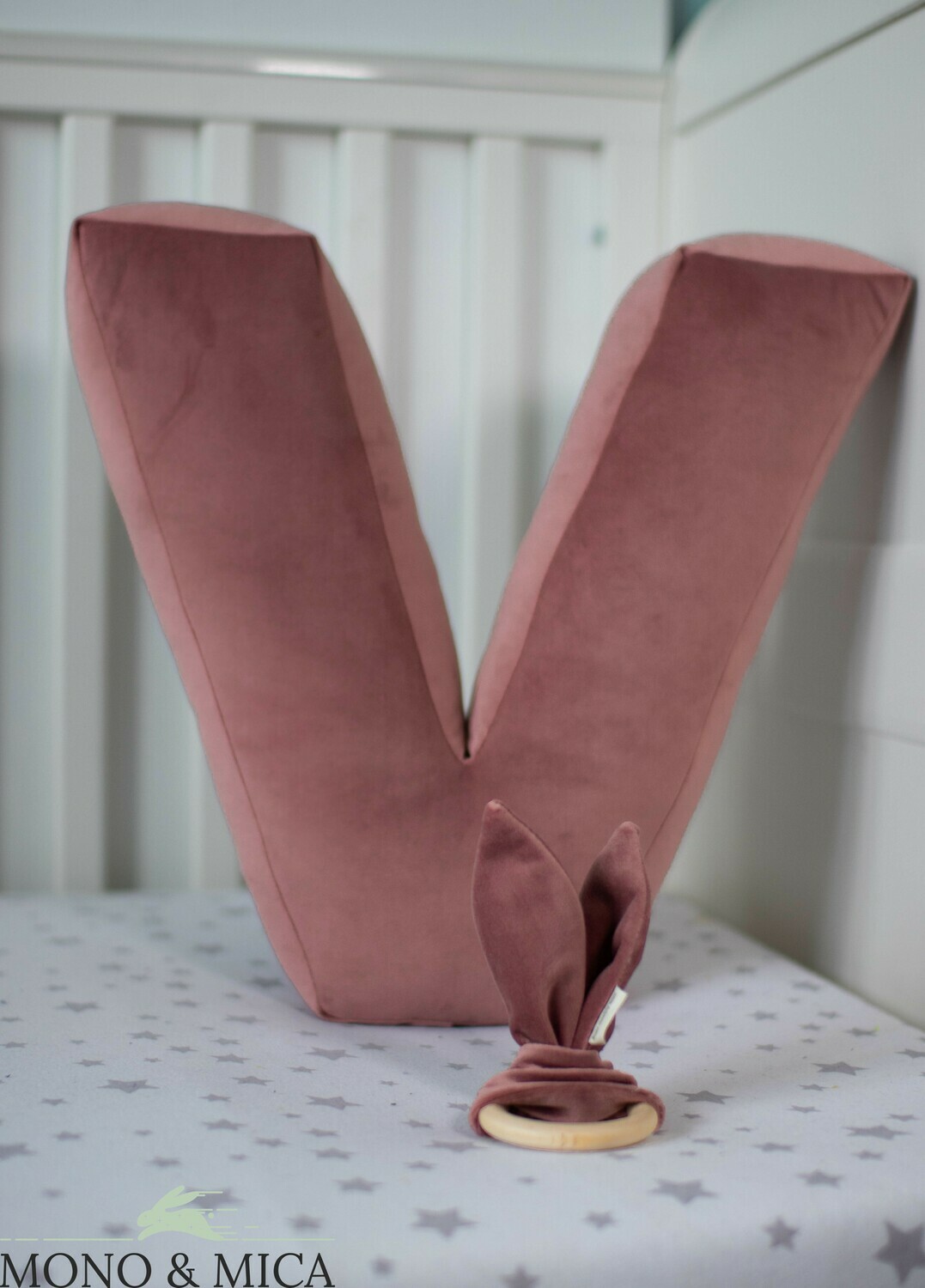 Velvet Letter Cushion (Dusty Pink)