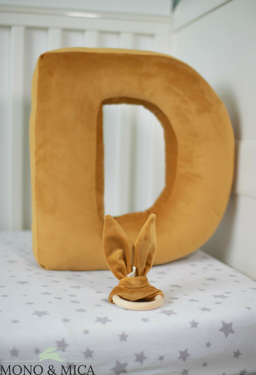 Velvet Letter Cushion (Gold)