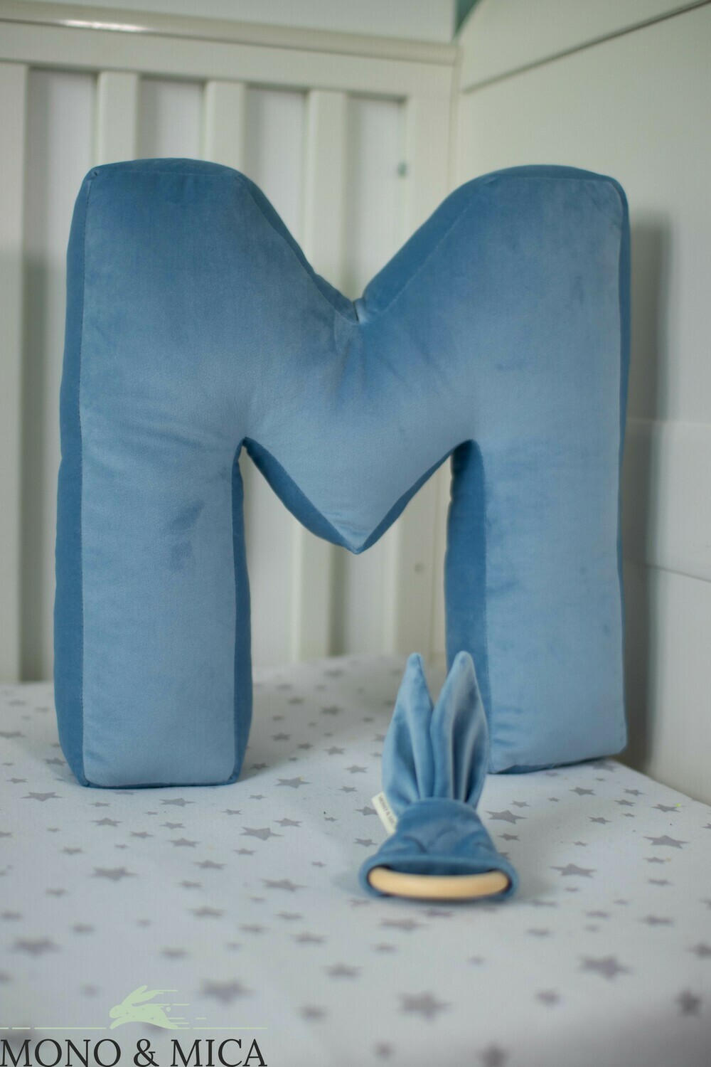 Velvet Letter Cushion (Baby Blue)