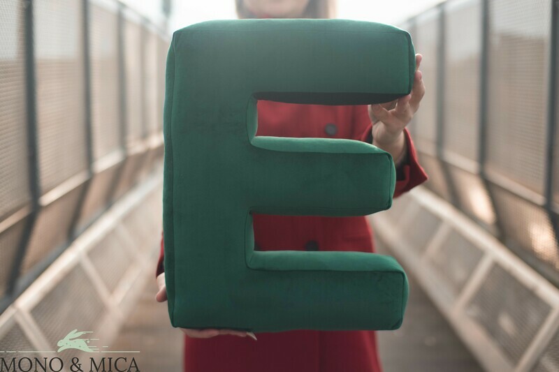 Velvet Letter Cushion (Emerald Green)