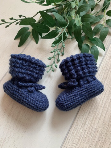 Baby Booties - Navy