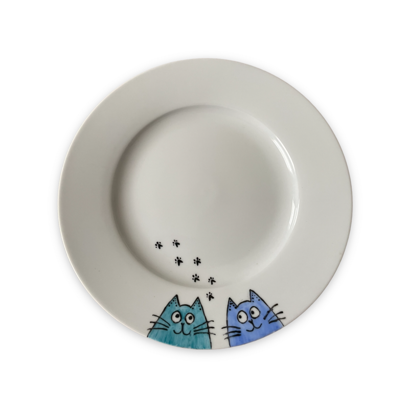 Porselein Ontbijtbord  / The Doodle Cat Collection