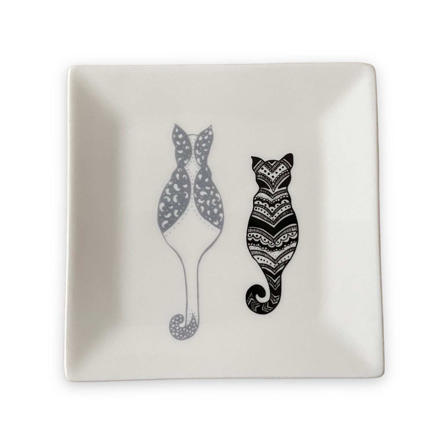 Porselein Vierkant bordje / The Fabulous Cat Collection