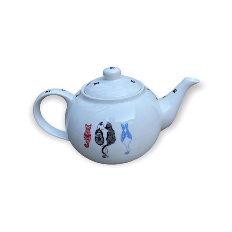 Theepot Wit  / Tea Pot White The Fabulous Cat Collection